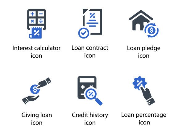 A Professional Review of the Loan Debt Icon Graphics Set
