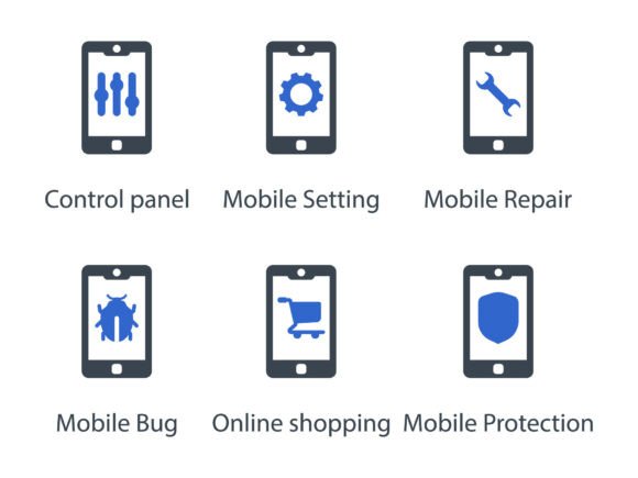 Mobile Function Icon Set 11: A Versatile Graphics Asset for Creators