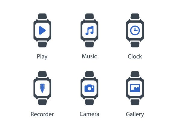Smart Watch Icon Set 5: Modern Graphics for Editorial Content